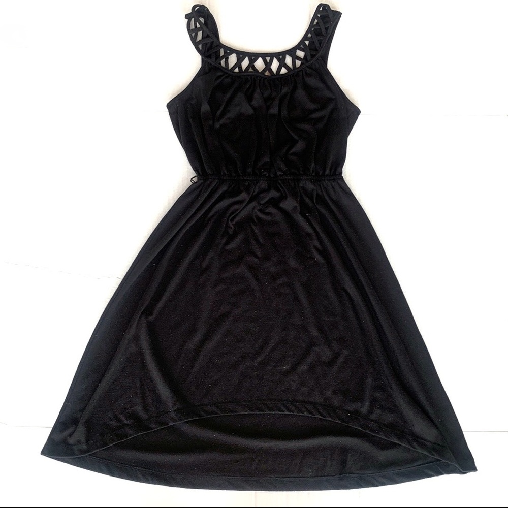 3x$15 No Boundaries Black Asymmetrical A‑Line Casual Stretch Knit Dress Size M